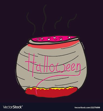Witches cauldron with potion isolated on vector image