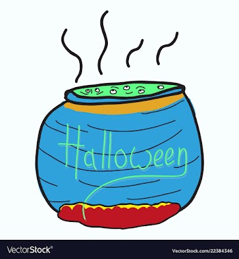 Witches cauldron with potion isolated on vector image