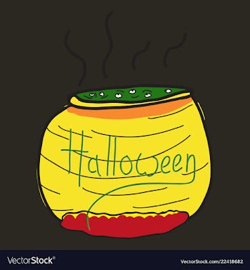 Witches cauldron with potion isolated on vector image