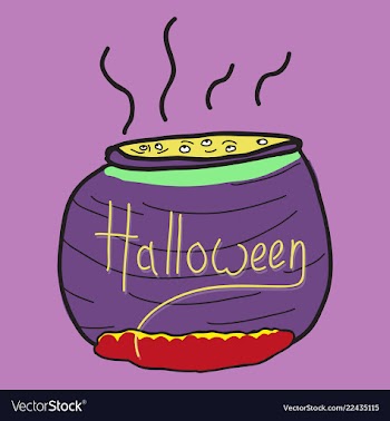 Witches cauldron with potion isolated on vector image