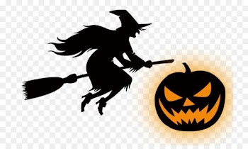 Witchs broom Witchcraft Clip art - Halloween pumpkin silhouette sorcerer 