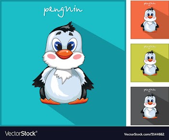 With a penguin icon vector image