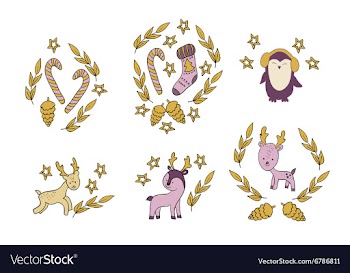 With animals and additional elements vector image