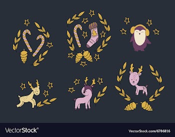 With animals and additional elements vector image