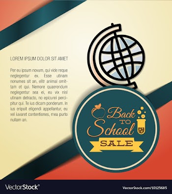 With backtoschool and earth globe vector image