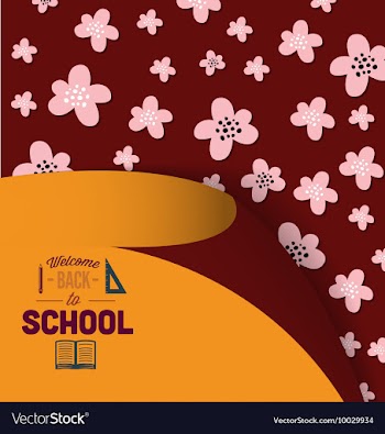 With backtoschool and flower vector image