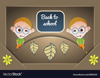 With backtoschool and flower vector image