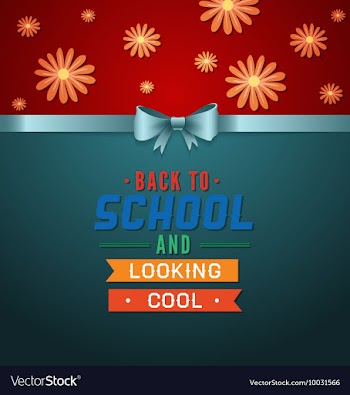 With backtoschool and flower vector image