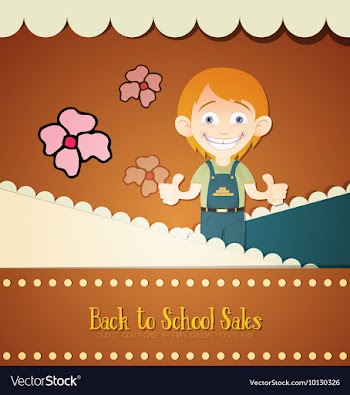 With backtoschool and flower vector image