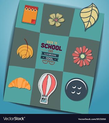 With backtoschool and flower vector image