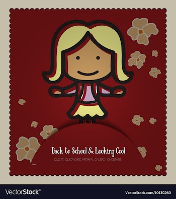 With backtoschool and girl vector image