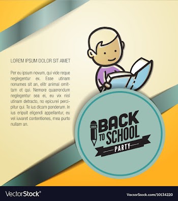 With backtoschool and reading kid vector image