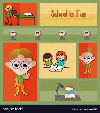 With backtoschool and reading kid vector image