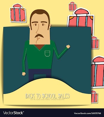 With backtoschool and teacher vector image