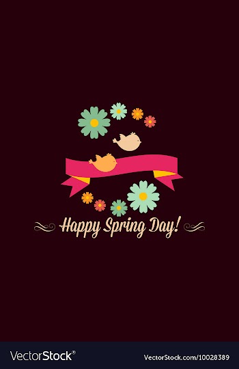 With birds ribbon flower and vector image