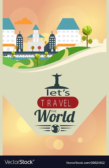 With buildings and monuments vector image