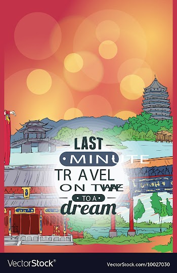 With buildings and monuments vector image
