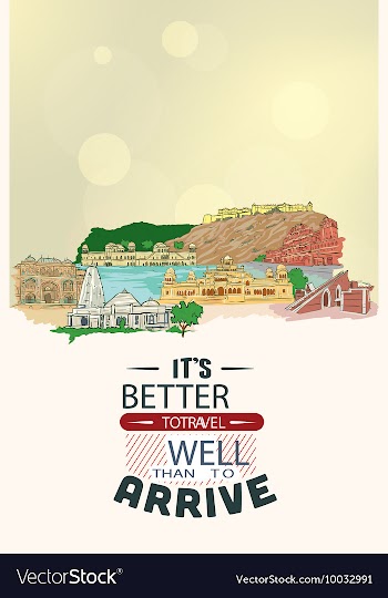 With buildings and monuments vector image