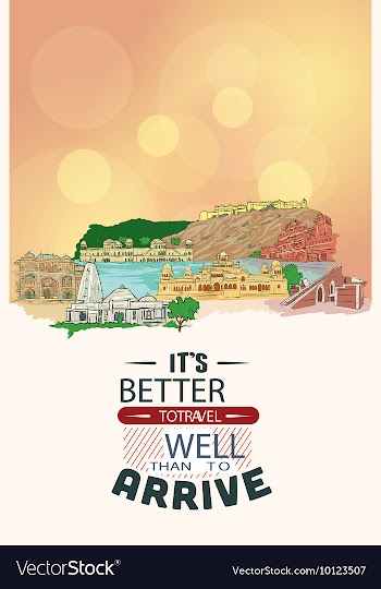 With buildings and monuments vector image