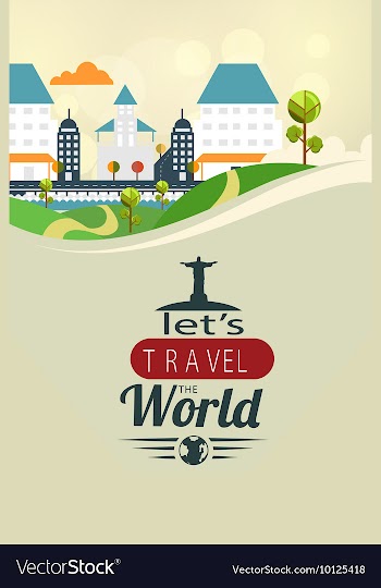 With buildings and monuments vector image
