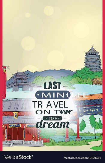 With buildings and monuments vector image