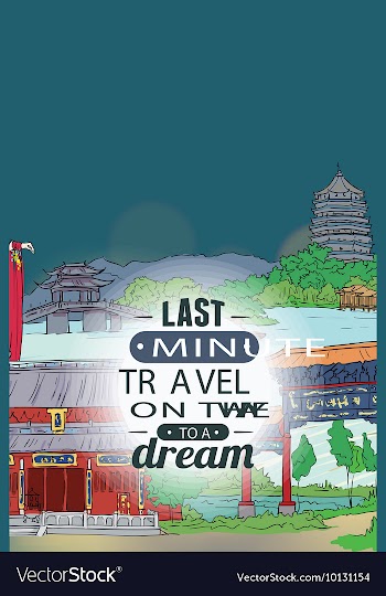 With buildings and monuments vector image