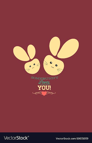 With bunnies and vector image