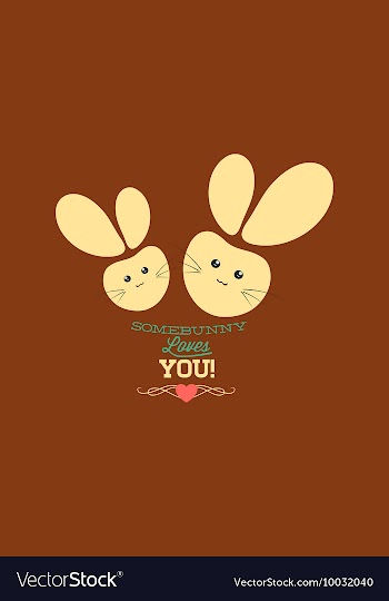 With bunnies and vector image