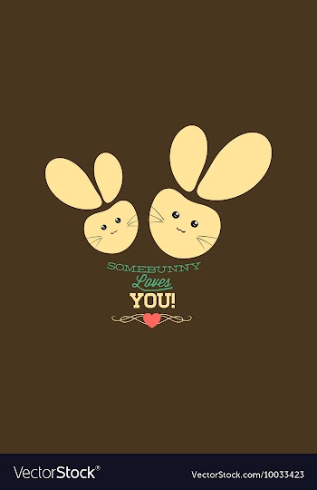 With bunnies and vector image
