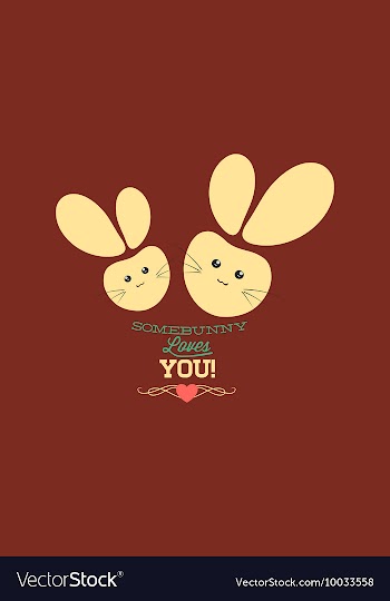 With bunnies and vector image