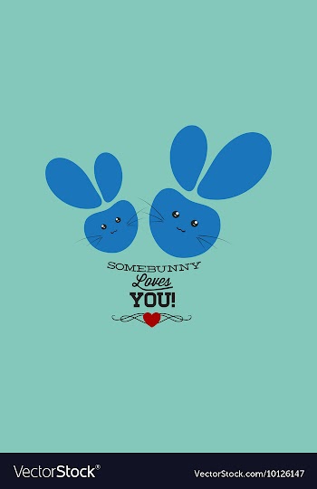 With bunnies and vector image