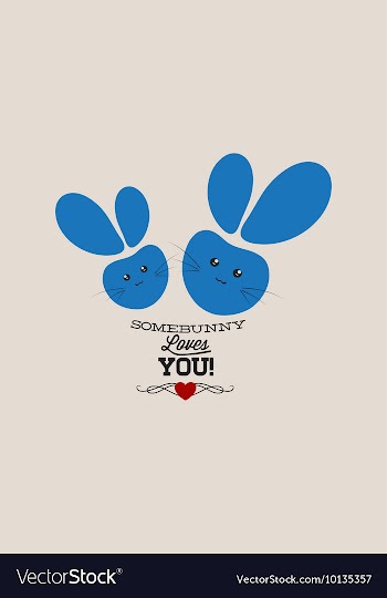 With bunnies and vector image