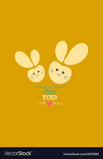 With bunnies and vector image