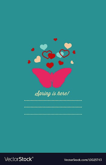 With butterfly hearts and vector image