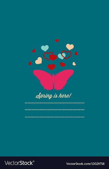 With butterfly hearts and vector image