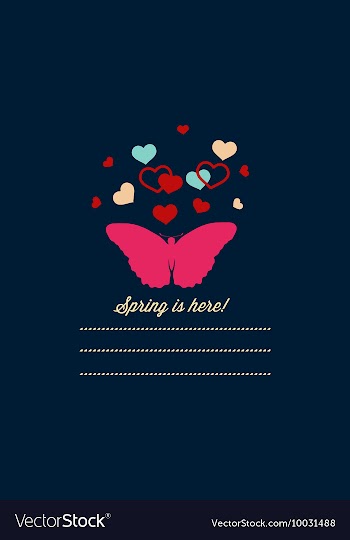 With butterfly hearts and vector image