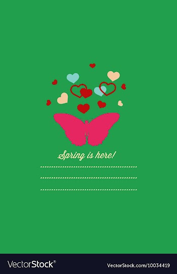 With butterfly hearts and vector image