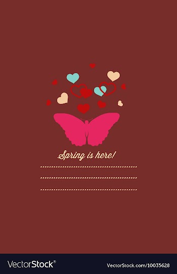 With butterfly hearts and vector image