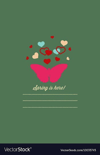 With butterfly hearts and vector image