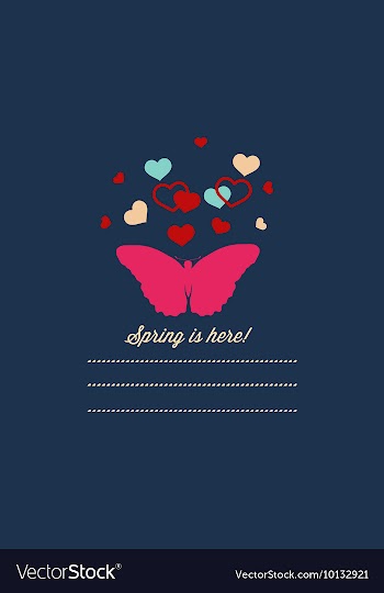 With butterfly hearts and vector image