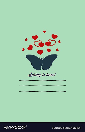 With butterfly hearts and vector image