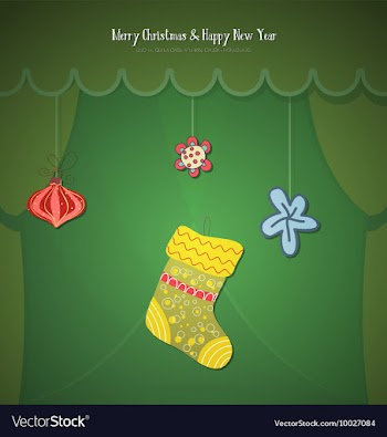 With christmas and christmas decoration vector image