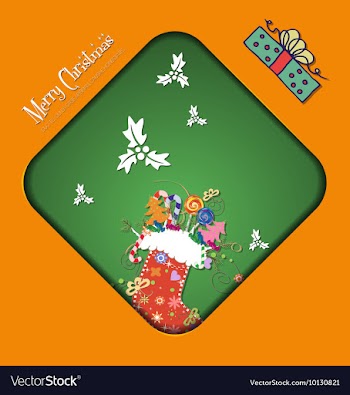 With christmas and christmas decoration vector image