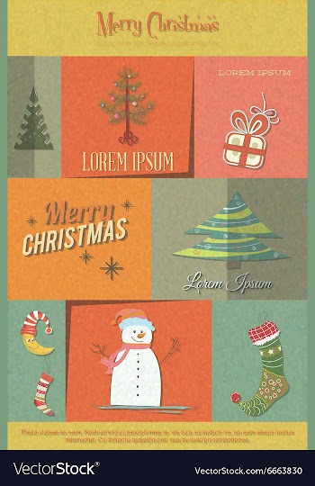 With christmas and christmas decoration vector image