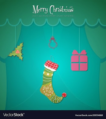 With christmas and christmas sock vector image