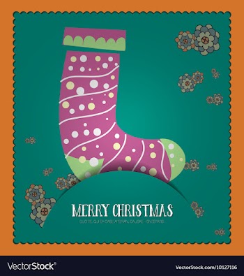 With christmas and christmas sock vector image