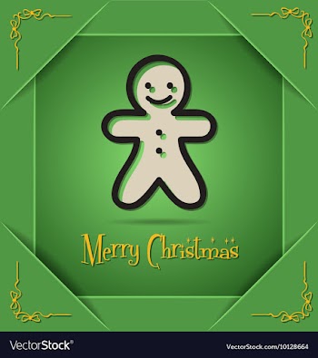 With christmas and gingerbred man vector image