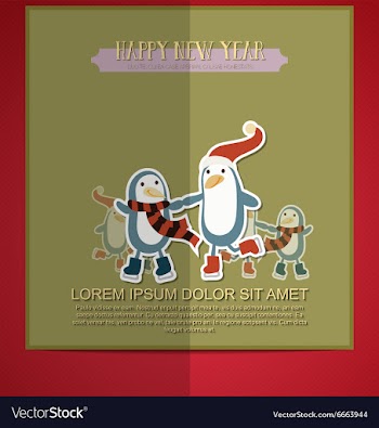 With christmas and penguins vector image