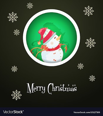 With christmas and snowman vector image