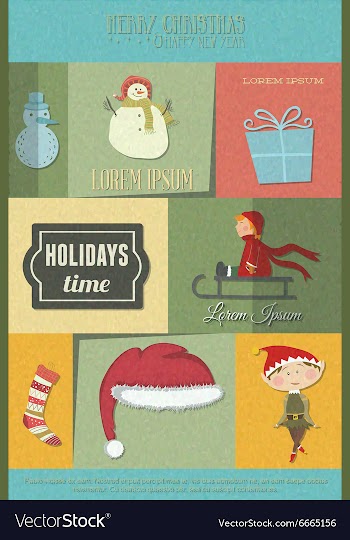With christmas and snowman vector image